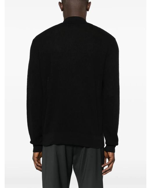 Barena Black Long-Sleeve Polo Shirt for men