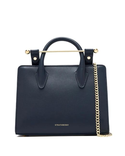 Strathberry Blue Tote Bag Mit Kettenriemen