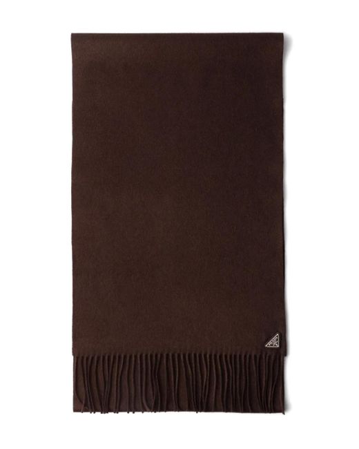 Prada Sjaal Met Franje En Triangle-Logo in het Brown voor heren