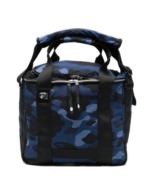 A Bathing Ape Blue Sac Cabas À Motif Camouflage for men
