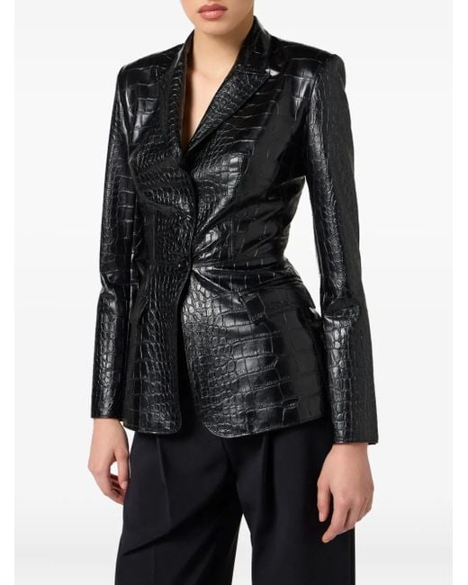 Elisabetta Franchi Black Einreihiges Sakko