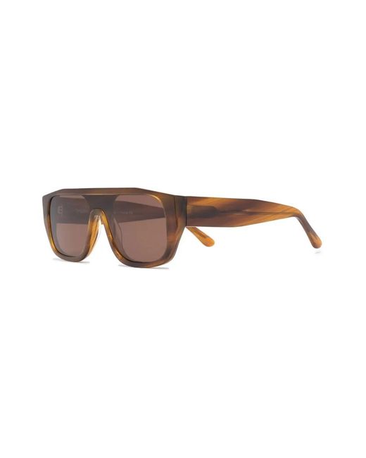 Thierry Lasry Brown Tortoiseshell-Effect Pilot-Frame Sunglasses