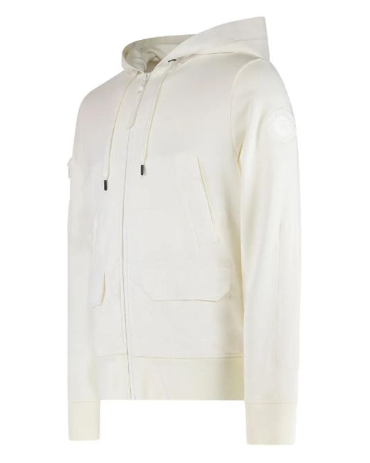 Canada Goose White Full-Zip Pocketed Hoodie for men