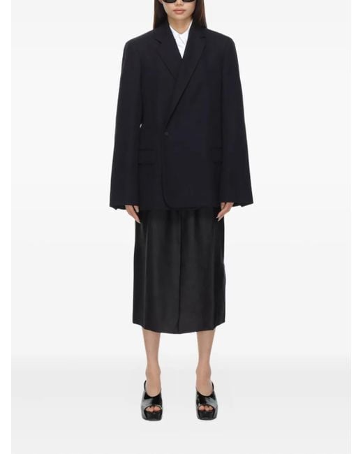 Carven Blue Double-Breasted Wool Jacket