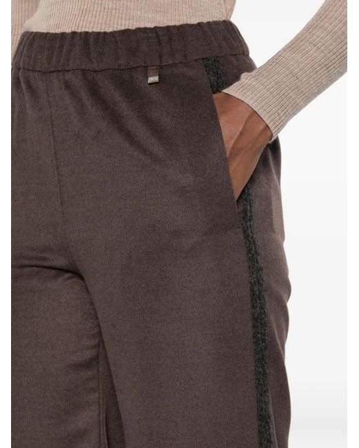 Herno Brown Elasticated-Waistband Palazzo Pants