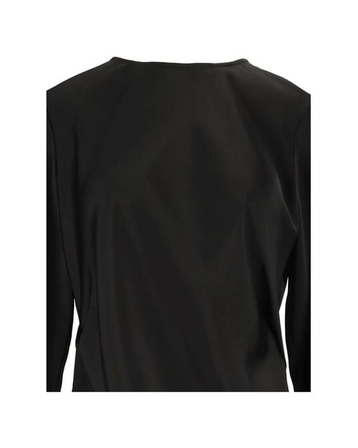 Emporio Armani Black Long-Sleeve Gathered Maxi Dress