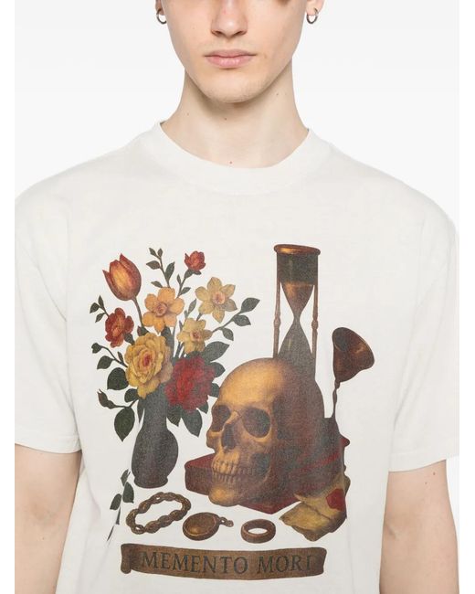 Melt White Graphic-Print T-Shirt for men