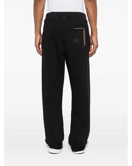 Aries Black Faded Temple Track Pants for men