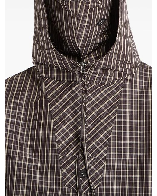 Umbro Brown Checked-Pattern Jacket
