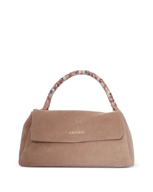 Orciani Brown Sveva Longuette Suede Tote Bag