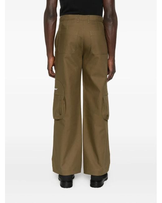 Off-White c/o Virgil Abloh Green Off 'Bookish' Cotton Round Pocket Cargo Pants for men