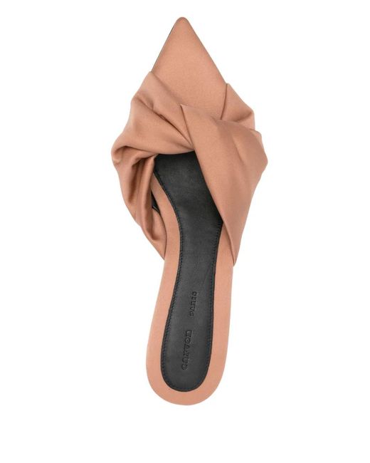 Carven Pink Pointed-Toe Twisted Heeled Sandals
