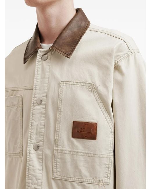 Izzue White Logo-Patch Shirt Jacket for men