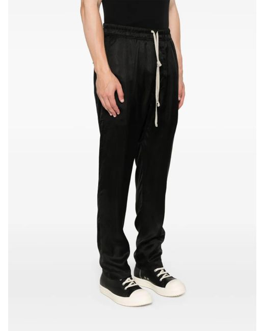 Rick Owens Black Drawstring Trousers for men