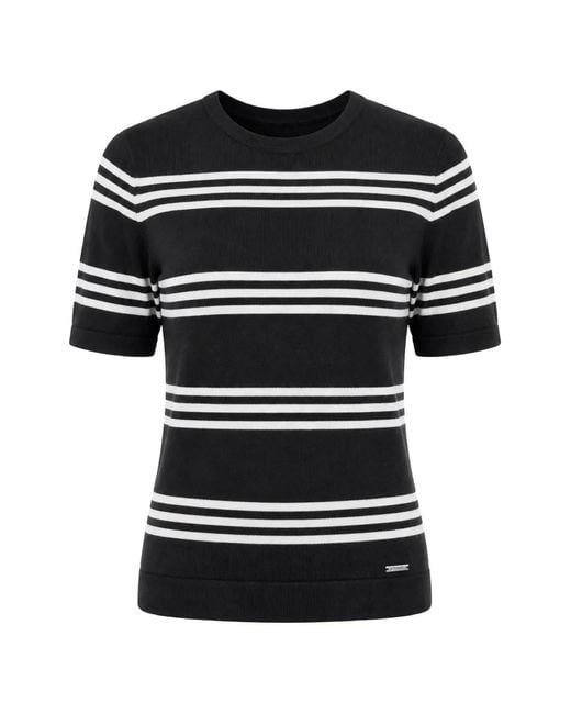 DKNY Black Striped Short-Sleeve T-Shirt