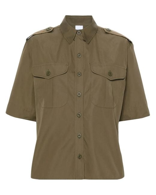 Aspesi Green Button-Up Cotton Shirt