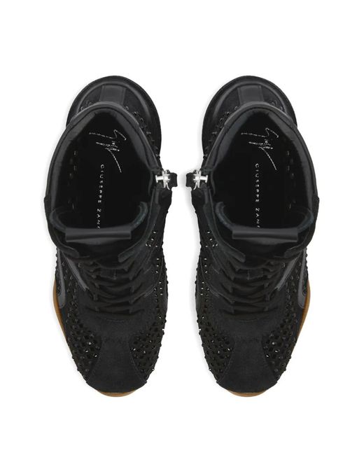 Giuseppe Zanotti Black Top Wedge Sneakers