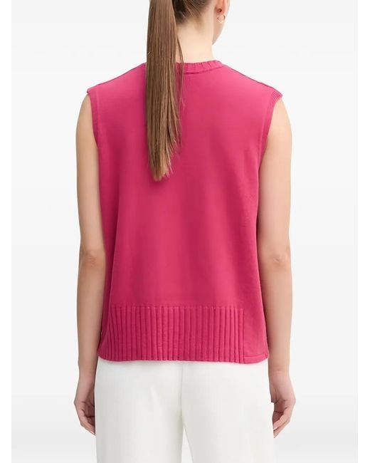 Benetton Pink Ribbed-Trim Vest