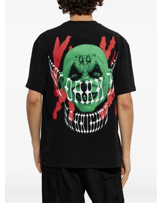 44 Label Group Black Jocker Graphic-Print T-Shirt for men