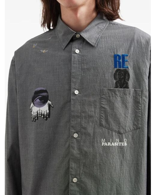 Undercover Gray Patch-Appliqué Pocket Shirt for men