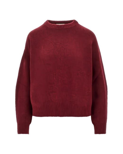 Weekend by Maxmara Red Alpaca And Wool-Blend Sweater