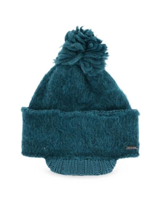 DSquared² Blue Pom-Pom Beanie Hat