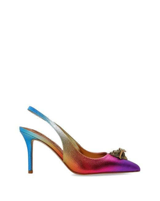 Kurt Geiger Pink Belgravia Bird-Embellishment Slinged Mules