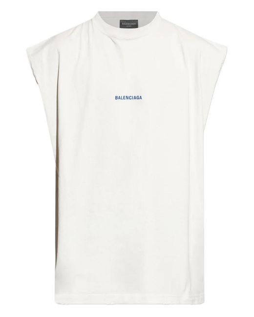Balenciaga White Logo-Embroidered Vest for men