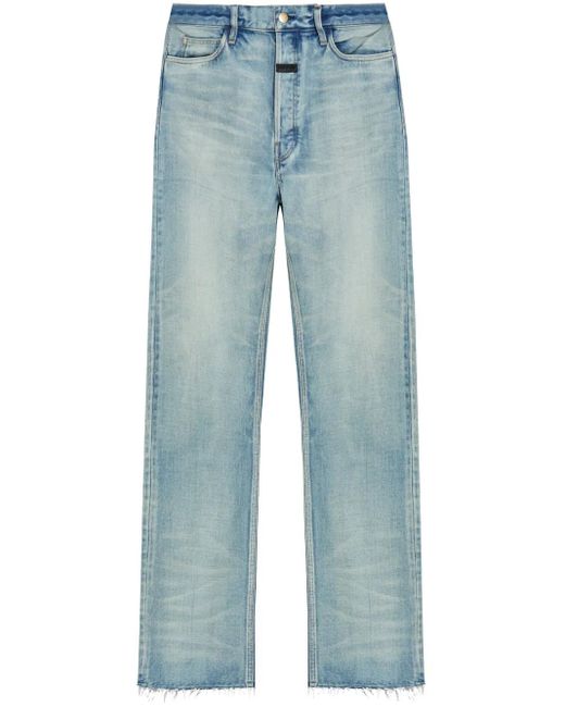 Fear Of God Blue Raw-Cut Straight-Leg Denim Jeans for men