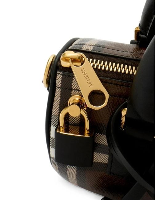 Burberry Black Mini Check Bowling Bag
