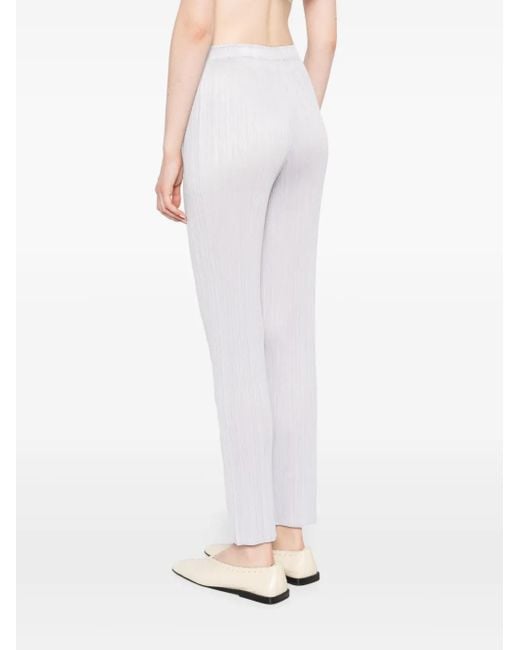 Pleats Please Issey Miyake Gray July Slim-Fit Trousers