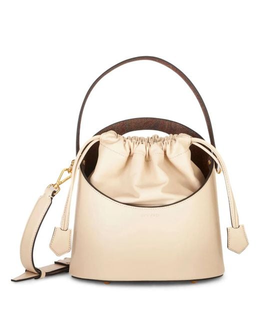 Etro Natural Saturno Leather Bucket Bag