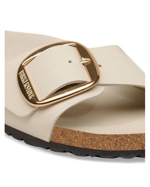 Birkenstock White Madrid Big-Buckle Sandals