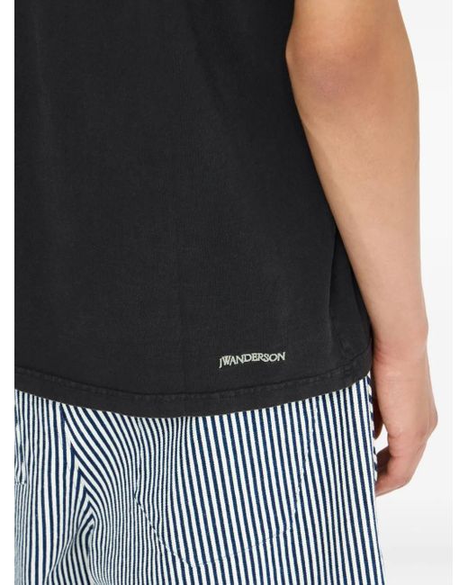 J.W. Anderson Black Embroidered-Detail T-Shirt for men