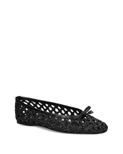 Casadei Black Interwoven Ballet Flats