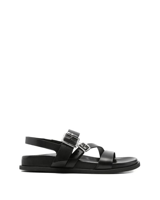 Guglielmo Rotta White Buckle-Strap Leather Sandals