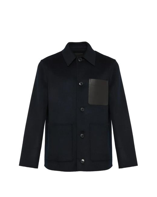 Yves Salomon Blue Pocket-Detail Shirt Jacket for men