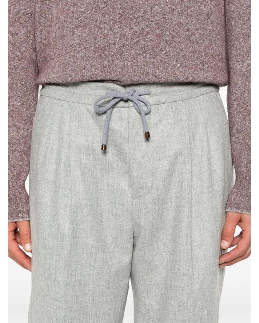 Brunello Cucinelli Wollen Broek in het Gray voor heren