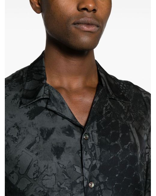 DIESEL Black S-bristol Camouflower-print Shirt for men
