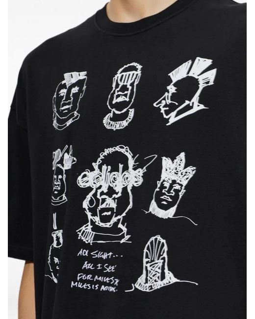 Adidas Black Graphic-Print T-Shirt for men