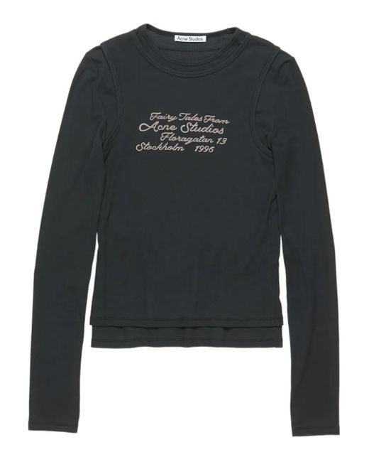 Acne エンブロイダリー Tシャツ Black