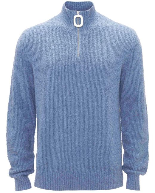 Maglione con mezza zip di J.W. Anderson in Blue da Uomo