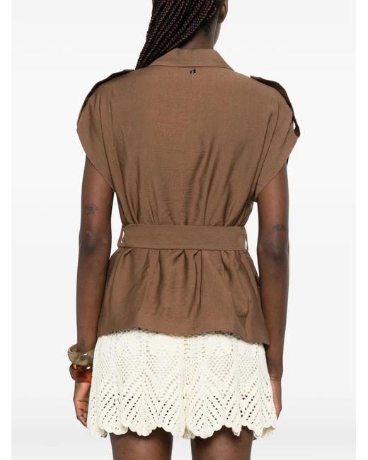 Dixie Brown Belted Epaulette Jacket