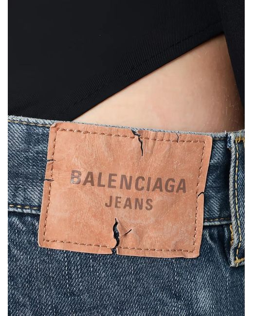 Balenciaga Blue Logo-Patch Jeans