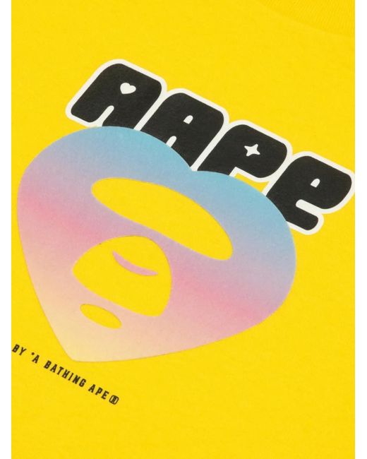 Aape By A Bathing Ape Yellow Heart-Graphic T-Shirt