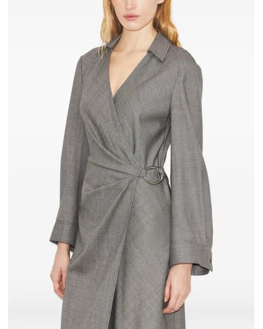 Tory Burch Gray Wool Wrap Dress