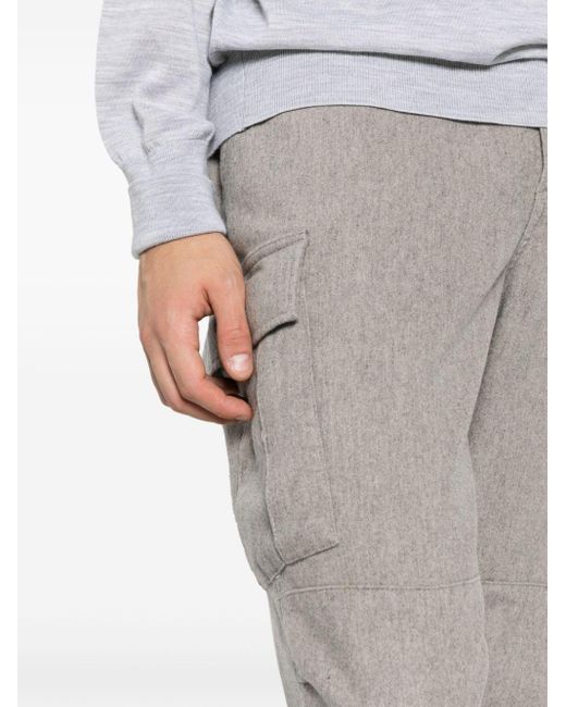 Eleventy Gray Straight-leg Cargo Trousers for men