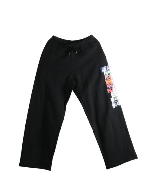 Balenciaga Black Logo-Patch Drawstring Track Pants for men