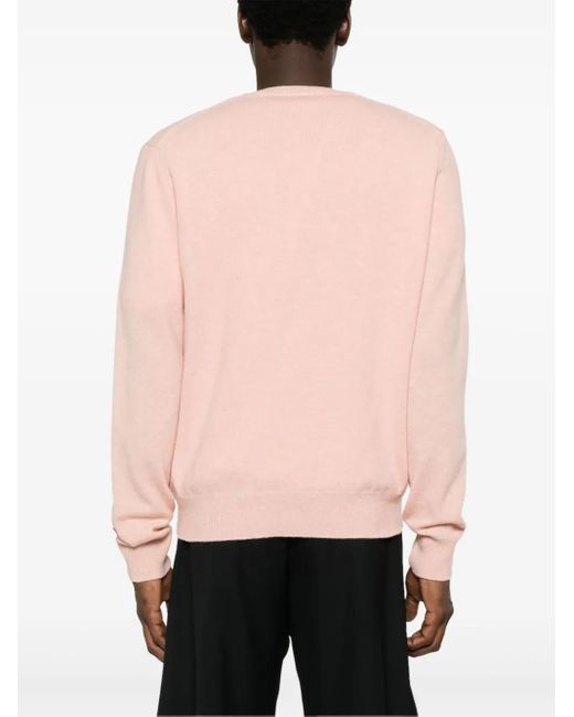 COMME DES GARÇONS PLAY Pink Marl Knit Red Heart Cardigan