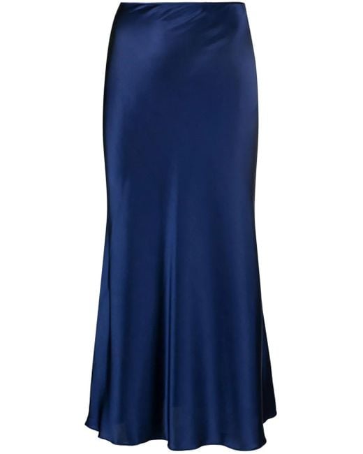 MANURI Blue Patricia Silk Skirt
